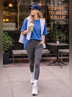 LULULEMON Wunder Under High Rise Leggings Cozy Grey Size 6 Great Condition‎